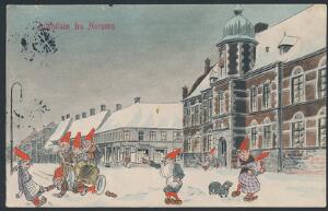 Julehilsen Fra Horsens. Brugt postkort 1913