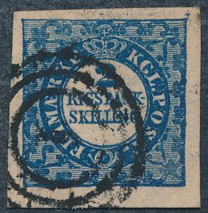 1852. 2 RBS Thiele. Plade I, nr.99. Type 9. Et særdeles bredrandet PRAGT-mærke. Attest Møller AIEP THE QUALITY IS FLAWLESS.