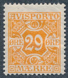 1914. 29 øre, orange. Vm.IV. Postfrisk. AFA 2400