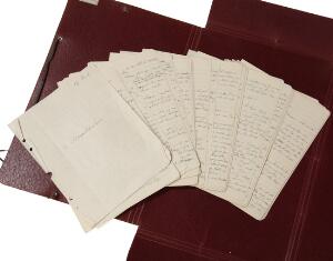 Autograph manuscript by Kaj Munk Entitled En Almanakhistorie. 80 pages. With autograph corrections.