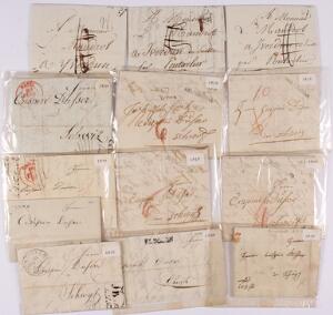 Schweiz. 12 breve fra tidlige 1800-tallet.