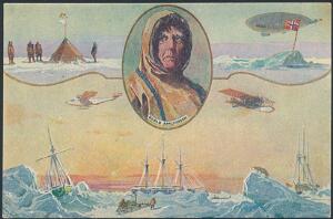 Norge. postkort Roald Amundsen.