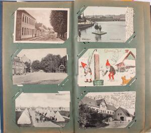 Postkort. Flot gammelt Prospektkort-album med ca. 300 gamle primært danske kort . En del bedre motiver er set