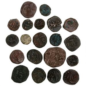 Trankebar, lille samling bestående af diverse kas mønter samt en enkelte enkelt royaliner, i alt 20 stk. i varierende kvalitet