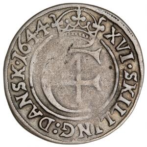 Christian IV, 16 skilling  mark 1644, H 149