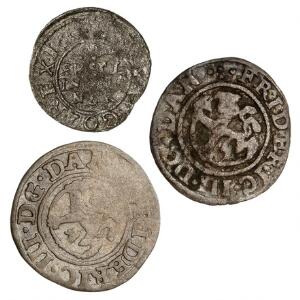 Norge, Frederik III, 2 skilling 1652, 1656, skilling 166, NM 206, 210, , H 70B, 71C, 3 stk.
