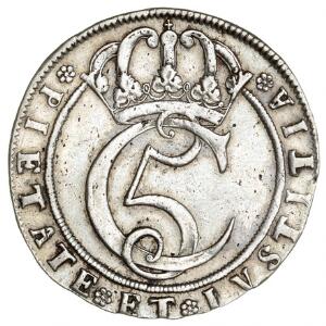 Christian V, 4 mark  krone 1671, H 67A, S 19, let renset