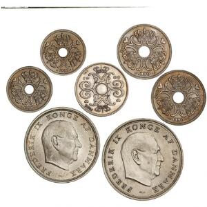 Prøvemønter, 2 kr 1986, GP 34b, 1, 2 kr 1990 2 stk. af hver, GP 46, 47 samt erindringsmønter, 1964, 1967