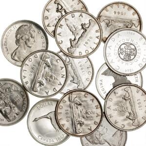 Canada, lille samling af 1 Dollar sølvmønter, i alt 13 stk., Ag, 300 g 8001000