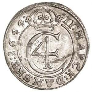 Norge, Christian IV, 2 mark 1644, NM 113B, H 19, ridse på advers