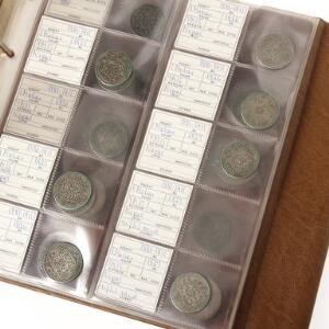 Nepal. album med samling af diverse Rupee og Paisa mønter samt enkelte mønter fra Tibet, i alt 66 stk., heraf ca. 37 stk. i sølv