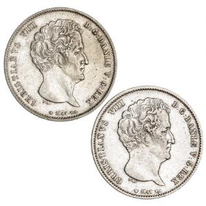 Christian VIII, 1 rigsbankdaler 1846 VS og 1847 VS, H 4A i kval. 1 og 1-1