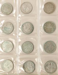 Erindringsmønter, 1888-1986 18 stk., 1 rigsdaler 1854 VS, H 8A, kval. 1 samt diverse småmedailler og mønter fra ind- og udland med lidt sølv iblandt,
