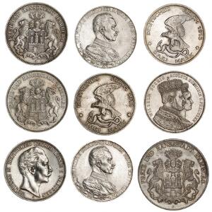 Tyskland, samling af diverse mønter fra 1 Pfennig og op til 5 DM, i alt 80 stk. med mange bedre sølvmønter iblandt