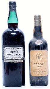 1 bt. Mg. Cockburns Vintage Port 1950 Bottled in DK. A hfin.  etc. Total 2 bts.