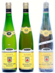 1 bt. Tokay Pinot Gris, Selection des Grains Nobles, Hugel 1989 A hfin.  etc. Total 3 bts.