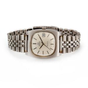 Omega Herrearmbåndsur af stål. Model Geneve. Automatisk værk med dato. 1970erne.