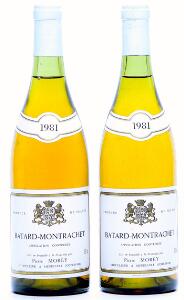 2 bts. Batard Montrachet Grand Cru, Pierre Morey 1981 A-AB bn.