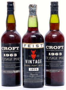 2 bts. Croft Vintage Port 1963 A hfin.  etc. Total 3 bts.