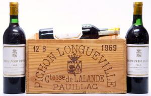 9 bts. Château Pichon Longueville Comtesse, Pauillac. 2. Cru Classé 1969 A-AB bn. Owc.