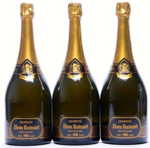 3 bts. Mg. Champagne Brut, Blanc de Blancs, Dom Ruinart 1988 A hfin. Oc.