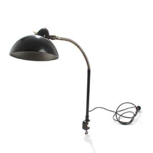 Christian Dell Bordlampe af sortlakeret metal, fleksibel arm med bordklemme. Skærm Diam. 21,5.