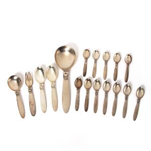 Gundorph Albertus Kaktus. Bestik af sterlingsølv. Georg Jensen 1929-1934 og 1933-1944. Vægt 453 gr. 17
