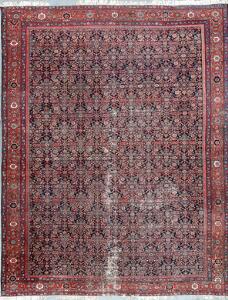 Antikt Fereghan tæppe, Persien. Klassisk gentagelsesmønster med Herati design på bund. 1900-1920. 408 x 316.