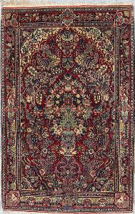 Sarouk tæppe, Persien. Nichedesign med blomstervase. Ca. 1960. 212 x 137.