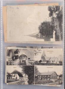 Postkort. 2 små ringbind fyldt med gamle danske og tyske postkort og lidt breve m.v.