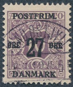 1918. 2710 øre, lilla, vm. III. Smukt stemplet mærke. AFA 2000