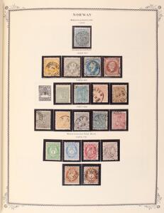 Norge. 1855-1980. Velbesat og ret komplet samling i hovednumre i ældre springbind. Se fotoudsnit