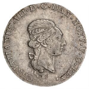 Christian VII, Altona, speciedaler 1795, H 39A, ridse på advers