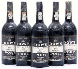 5 bts. Dows Quinta do Bonfim Vintage Port 1977 A-AB bn.