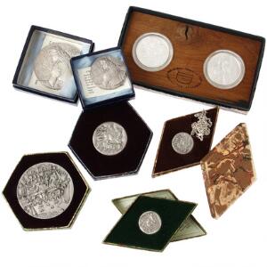 Lot Tivoli-medailler m.m. udført af Jan Petersen 1990 - 1994, alle i sølv og originale æsker