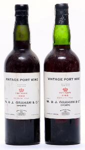 2 bts. Grahams Vintage Port 1963 A-AB bn.