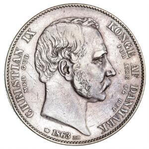 Christian IX, 2 rigsdaler 1863, H 3, slået i anledning af tronskiftet