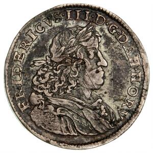 Frederik III, 2 mark 1666, H 107A, lille ridse ellers pæn