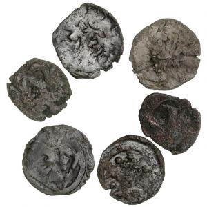 6 borgerkrigsmønter inkl. MB 445 og 479
