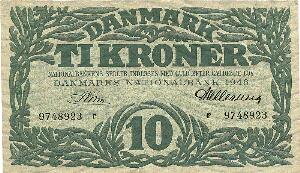 10 kr 1948 r, nr. 9748923, Riim  Hellerung, Sieg 122, DOP 131