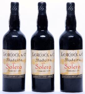 3 bts. Madeira Solera, Leacock  Co. 1872 Bottled in DK. AB ts.