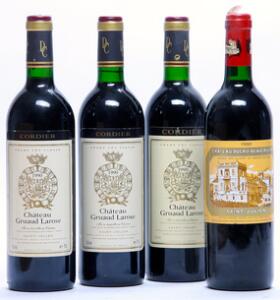 3 bts. Château Gruaud Larose, Saint - Julien. 2. Cru Classé 1990 A-AB bn.  etc. Total 4 bts.