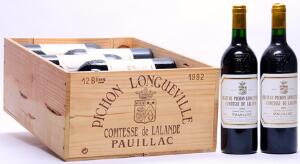 12 bts. Château Pichon Longueville Comtesse, Pauillac. 2. Cru Classé 1992 A hfin. Owc.