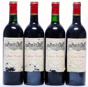 9 bts. Château Calon Ségur, Saint - Estephe. 3. Cru Classé 1985 A-AB bn.