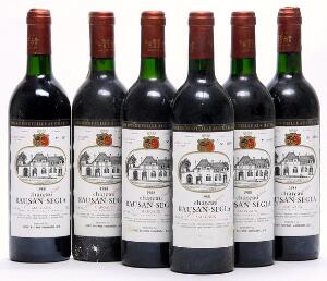 6 bts. Château Rausan Ségla, Margaux. 2. Cru Classé 1988