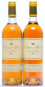 2 bts. Château dYquem, Sauternes. 1. Grand Cru Classé 1983 A-AB bn.