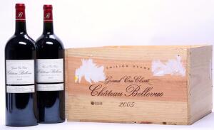 2 bts. Mg. Château Bellevue, Saint-Émilion Grand Cru Classé 2005 A hfin. Owc.