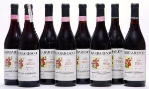 2 bts. Barbaresco Riserva, Montefico, Produttori del Barbaresco 1989 A hfin.  etc. Total 8 bts.