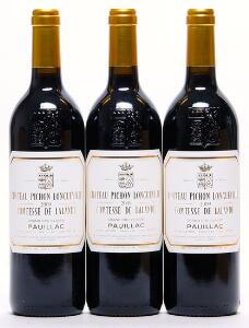3 bts. Château Pichon Longueville Comtesse, Pauillac. 2. Cru Classé 2009 A hfin.