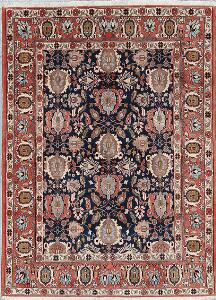 Veramin tæppe, Persien. Gentagelsesmønster med palmetter på blå bund. Ca. 2000. 200 x 148.